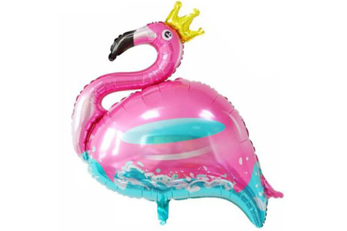 Tropical Crown Flamingo Super Shape Mylar Balloon